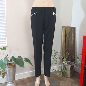 Calvin Klein Black Trouser Pants Mid Rise Straight Leg